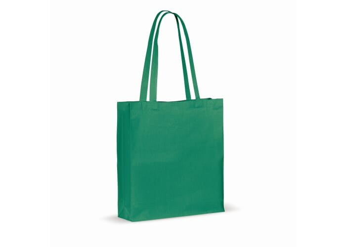 Tote bag publicitaire coton recyclé avec soufflet 140g Vert foncé